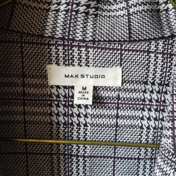 Max Studio blazer, black, white & burgundy - Picture 3 of 5